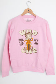 Daisy Street Betty Boop Wild One Sweatshirt in Pink