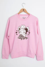 Daisy Street Betty Boop Country Graphic Sweatshirt in Pink