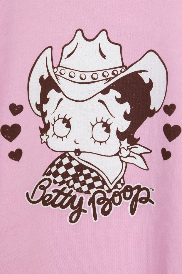 Daisy Street Betty Boop Country Graphic Sweatshirt in Pink