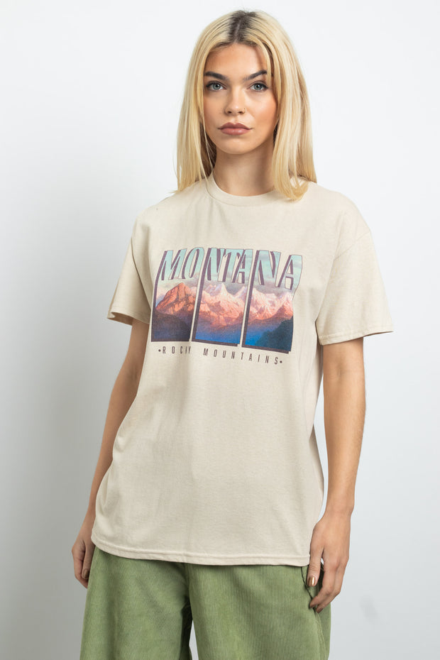 Daisy Street T-Shirt With Vintage Montana Print