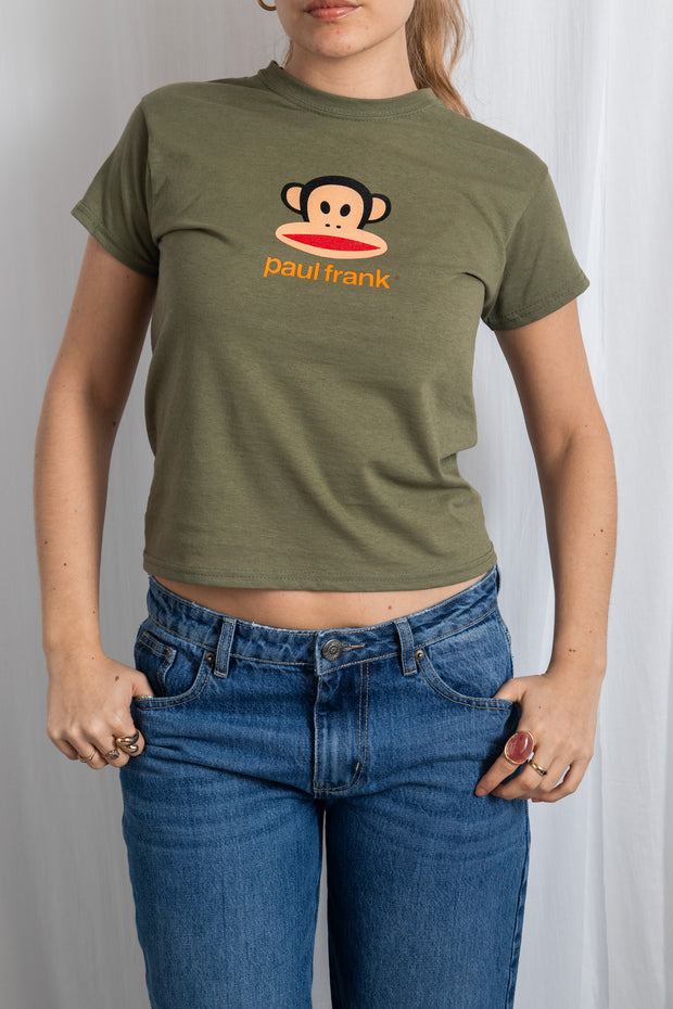 DAISY STREET X PAUL FRANK JULIUS CLASSIC OLIVE BABY TEE