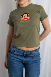 DAISY STREET X PAUL FRANK JULIUS CLASSIC OLIVE BABY TEE