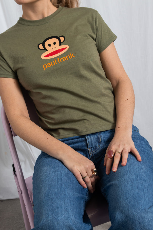 DAISY STREET X PAUL FRANK JULIUS CLASSIC OLIVE BABY TEE