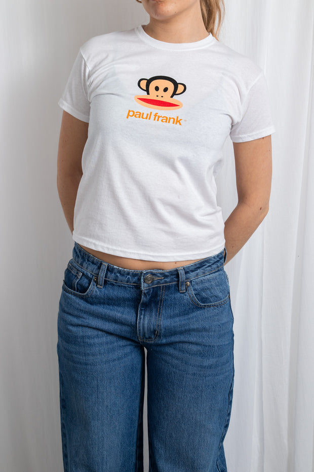 DAISY STREET X PAUL FRANK JULIUS WHITE BABY TEE