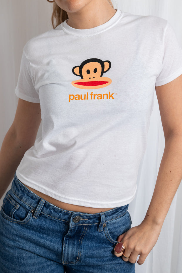 DAISY STREET X PAUL FRANK JULIUS WHITE BABY TEE