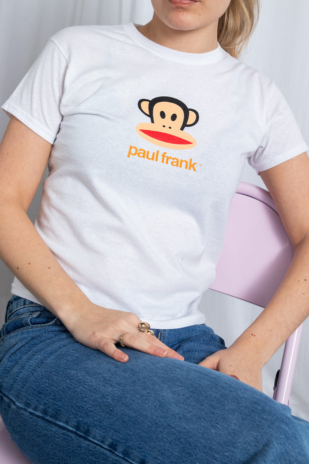 DAISY STREET X PAUL FRANK JULIUS WHITE BABY TEE