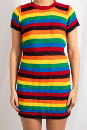 Daisy Street Rainbow Knit Jumper Dress