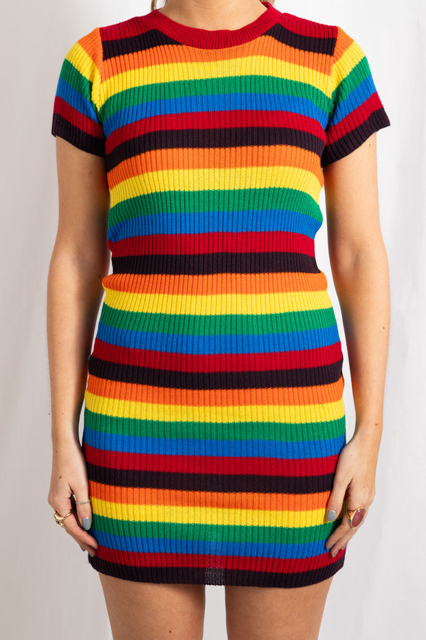 Daisy Street Rainbow Knit Jumper Dress