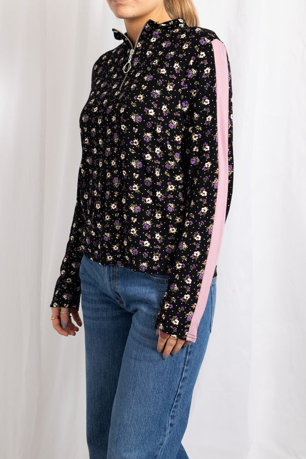 Daisy Street Printed Zip Detail Top