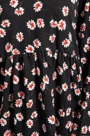 Daisy Street Black Floral Smock Dress