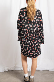 Daisy Street Black Floral Smock Dress