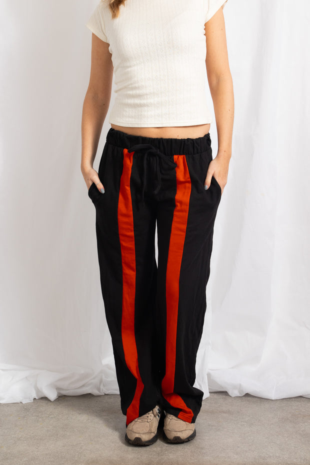 Daisy Street Wide Leg Joggers With Red Detail