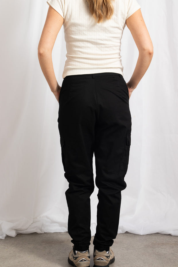 Daisy Street Black Cuffed Cargo Pants