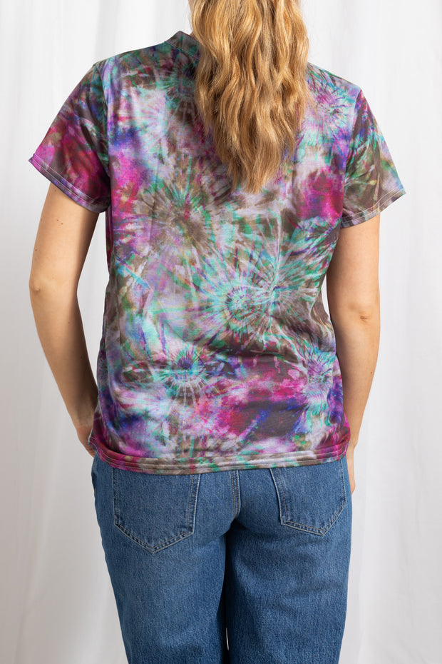 Daisy Street Relaxed Tee In Tye Dye Print