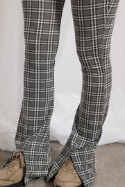 Daisy Street Split Leg Check Flared Leggings