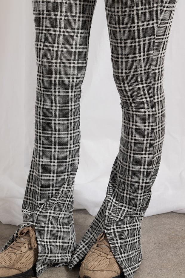 Daisy Street Split Leg Check Flared Leggings