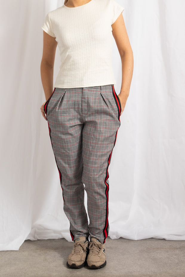 Daisy Street Check Trousers With Side Stripe