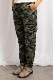 Daisy Street Camo Cargo Pants In Khaki