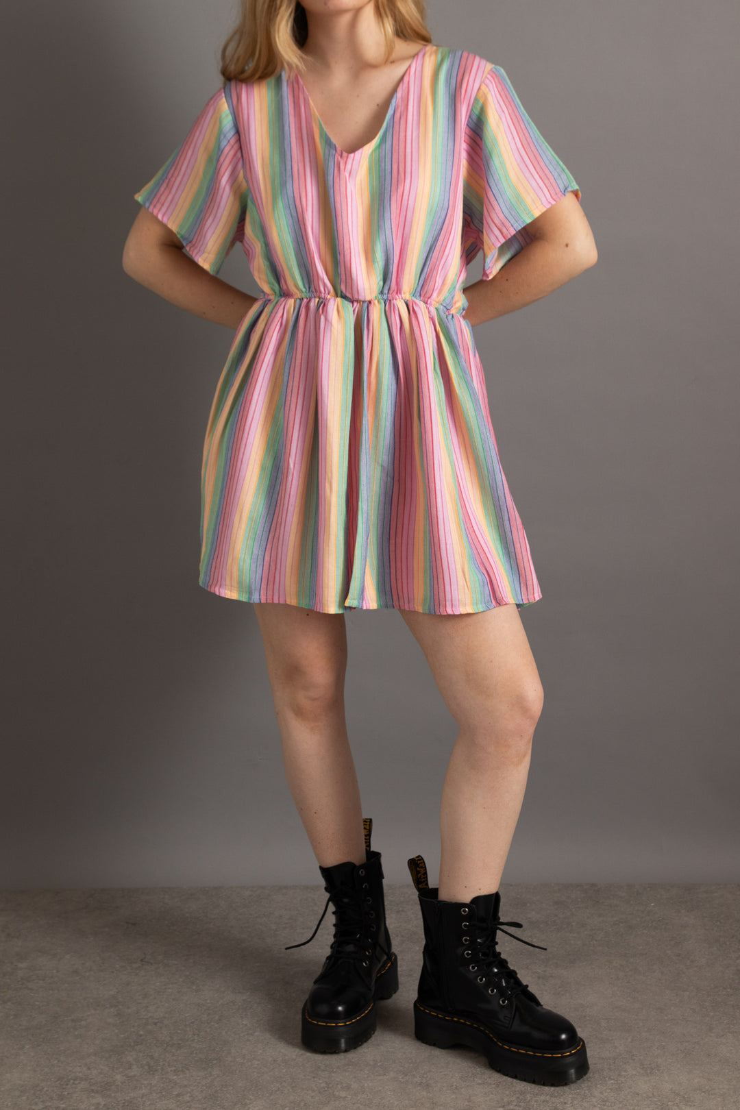 Rainbow stripe dress uk best sale