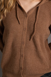 Daisy Street Hooded Cardigan With Button Detail