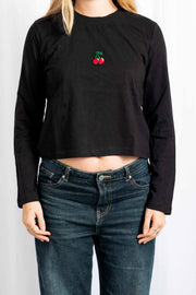 Daisy Street Long Sleeve Cherry Top