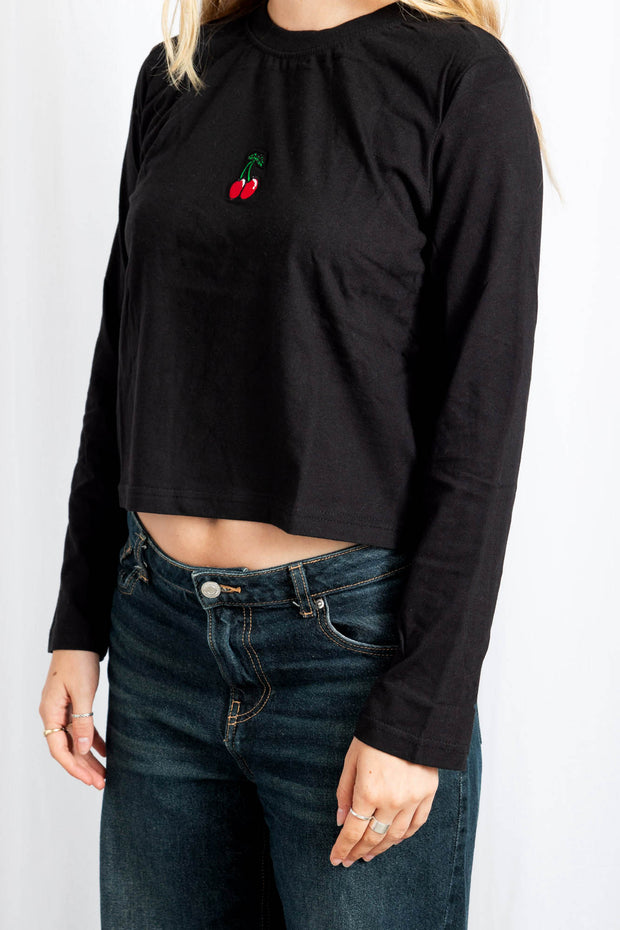 Daisy Street Long Sleeve Cherry Top