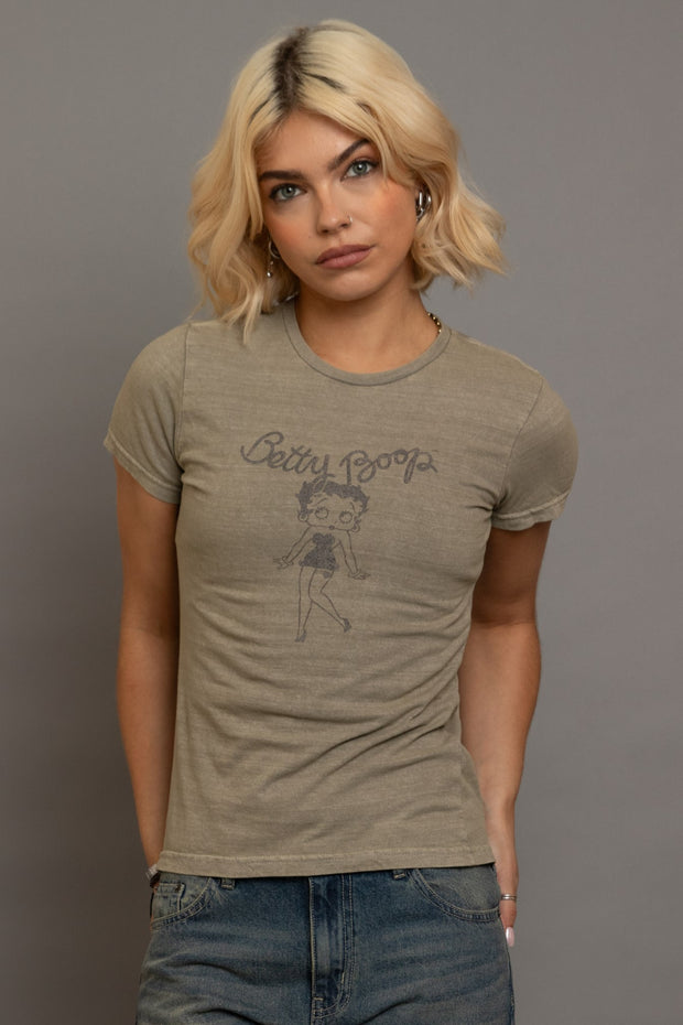 Daisy Street Betty Boop Washed Fitted Tee