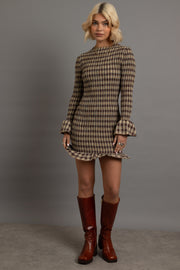 Daisy Street Shirred Long Sleeve Mini Dress