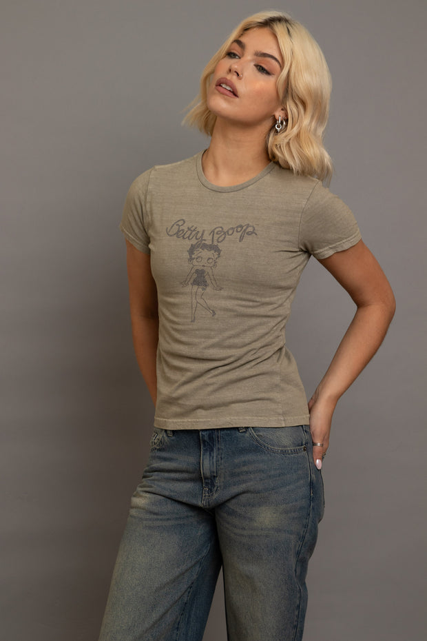 Daisy Street Betty Boop Washed Fitted Tee