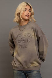 Daisy Street Crew Neck Sweat With Embossed Text