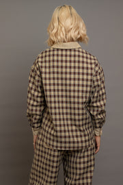 Daisy Street Oversized Check Shirt With Contrast Stripe Pockets