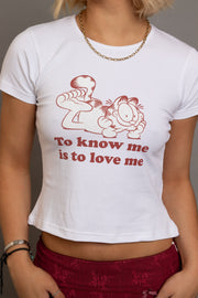 Daisy Street Garfield To Know Me Is To Love Me Baby Tee