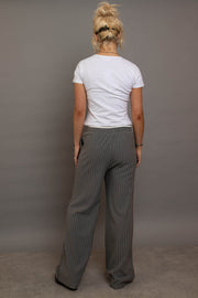 Daisy Street Pinstripe Wide Leg Trousers With Piping Detail