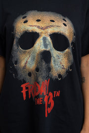 Daisy Street Relaxed T-Shirt with Friday The 13th Mask Graphic