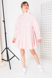 Daisy Street Mini Smock Dress with Full Skirt in Cotton