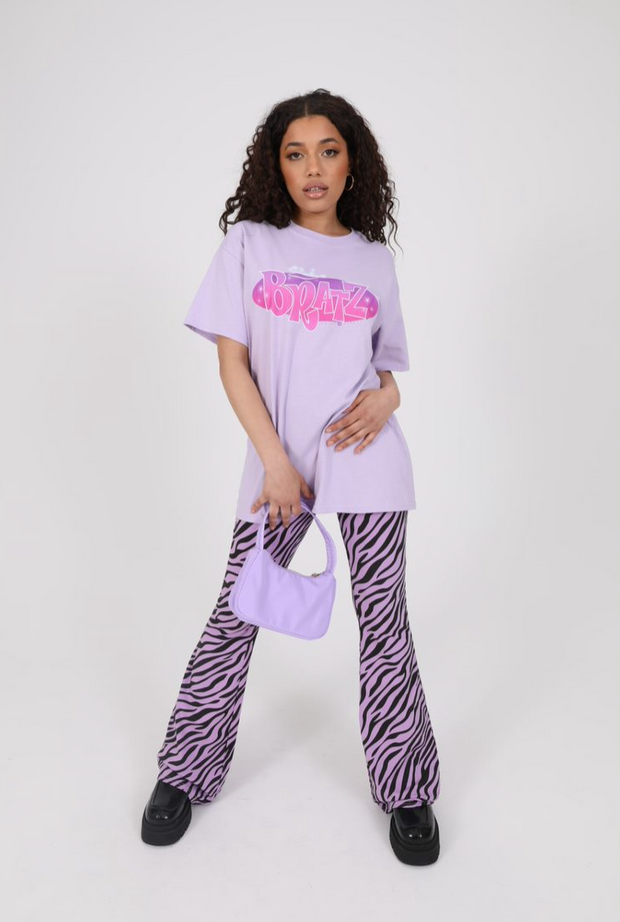 Daisy Street X Bratz Relaxed T-Shirt with Logo in Gradient Fuschia